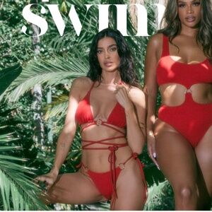 Nia Lynn by Nicole Williams English Cherry Red Bikini NWT